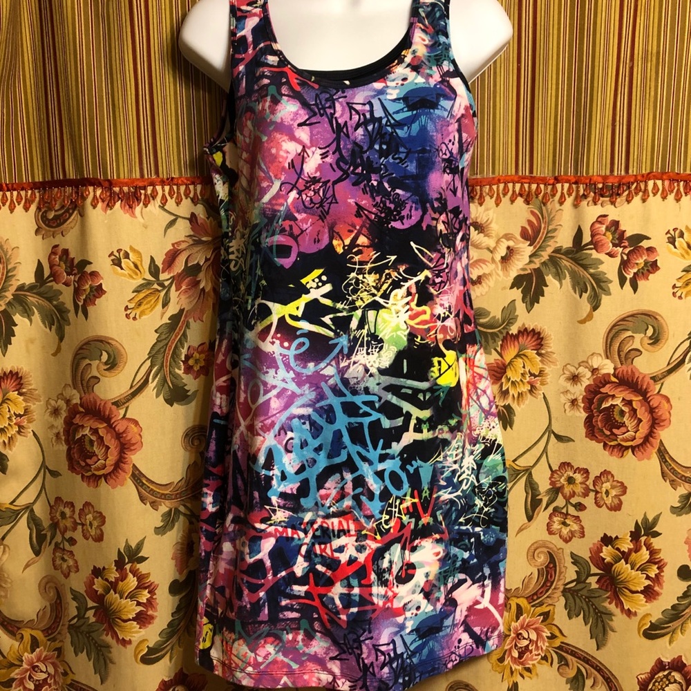 Fun Graffiti Dress with T-back